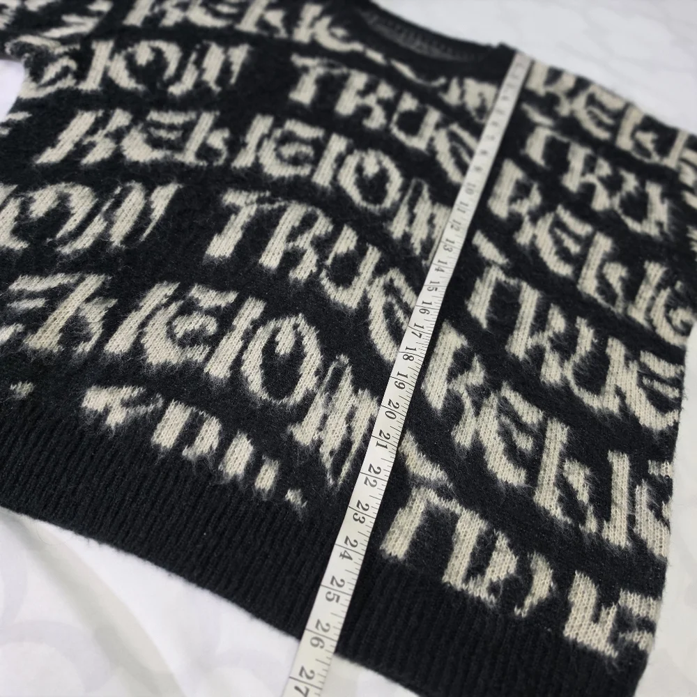 True Religion Monogram Fuzzy‎ Sweater Size Large